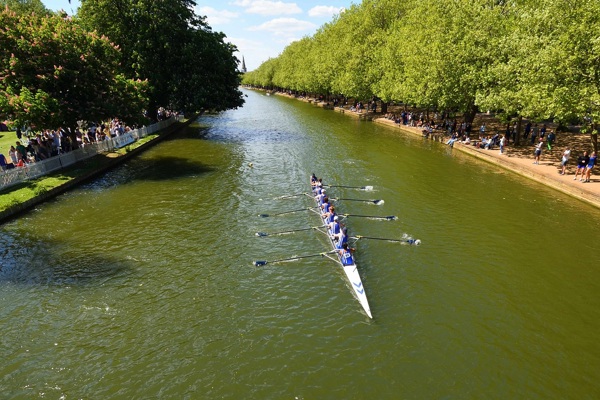 Rowing boat on a river